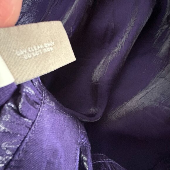 Chico's Womens Open Front Ruffle Trim Jacket Size 2 Metallic Purple Lightweight - Picture 4 of 8